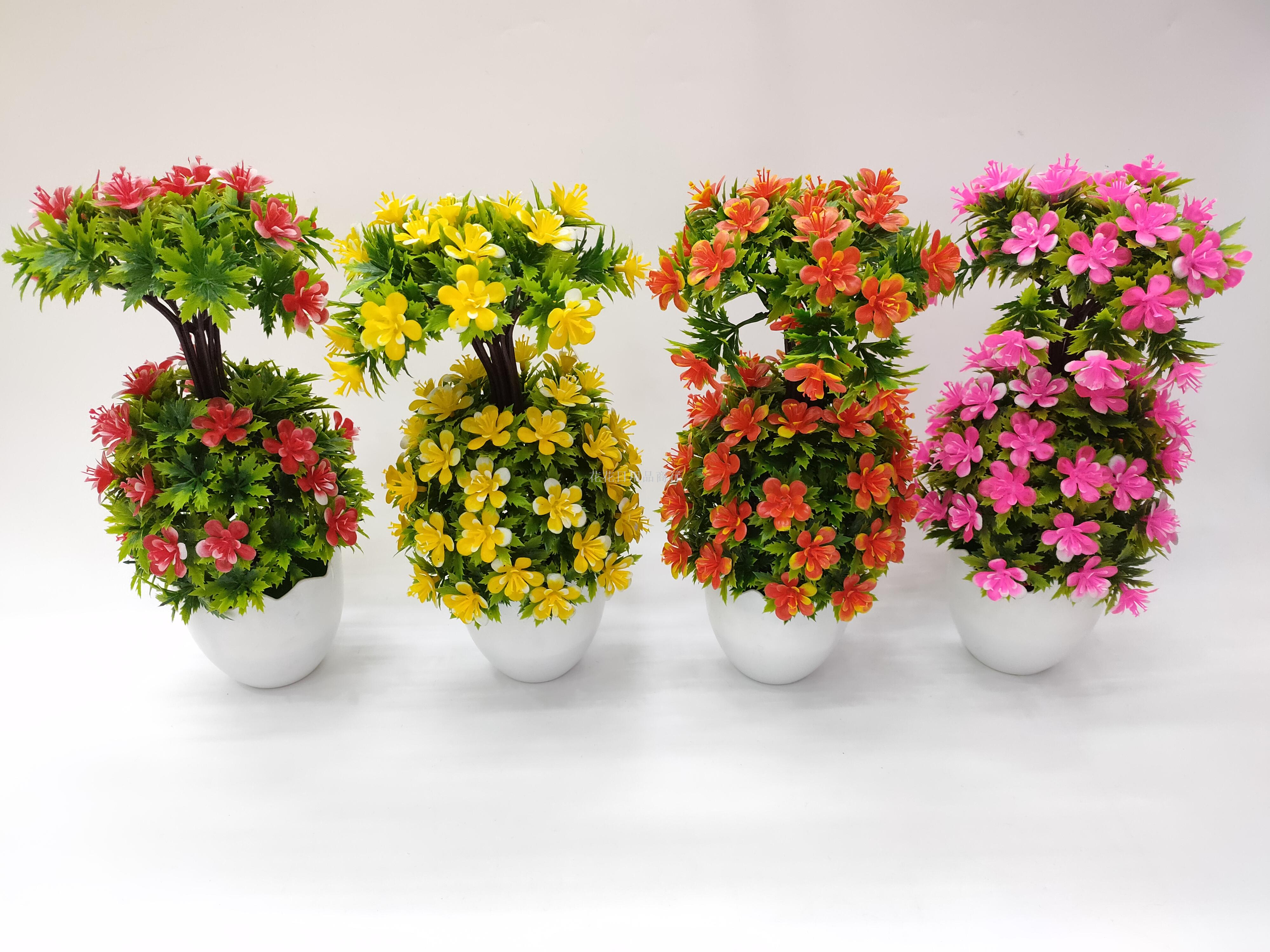 家居装饰假花客厅绿植盆栽室内松树小摆件塑料盆景仿真植物