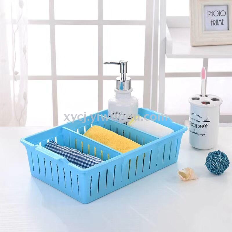 Compartmentalized plastic storage basket