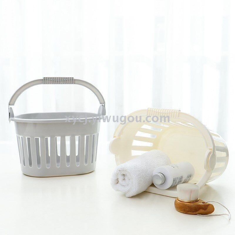 Plastic portable storage basket for the bathroom Application Scenario