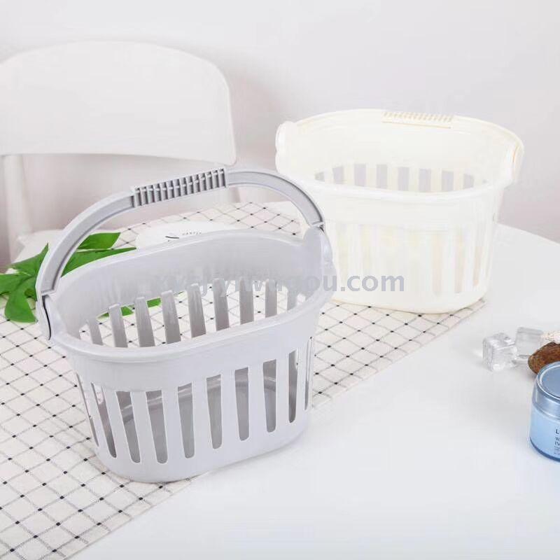 Plastic portable storage basket for the bathroom details Picture