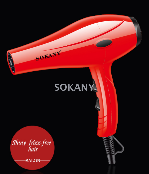 sokany's new red salon hair dryer is compact, portable and quick to dry hair for home use