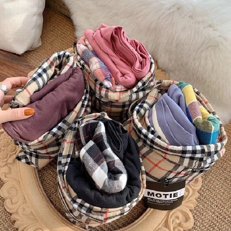 MOTIE's new autumn and winter long-sleeved home wear without genuine stickers, color-blocking and versatile pajamas for women who don't go out for a long time Specification image