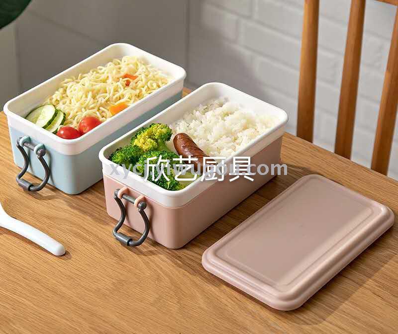 Creative double-layer lunch box, student bento box, microwave oven, Japanese-style separated preservation box