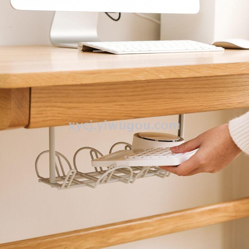 Multi-functional under-table circuit storage rack, power strip storage box, kitchen storage rack, and adhesive cable organizer