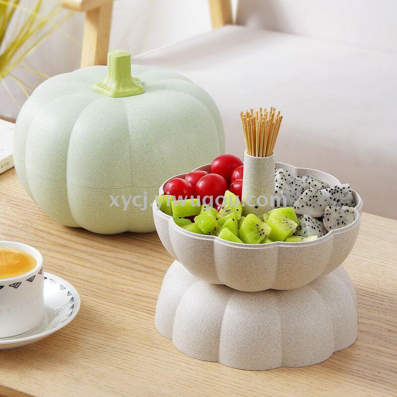 Pumpkin-shaped fruit platter
