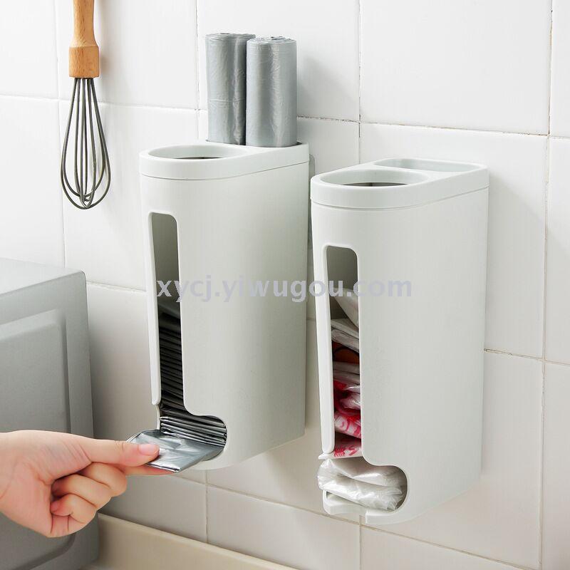 Large space extraction type non-punching household kitchen garbage bag collection