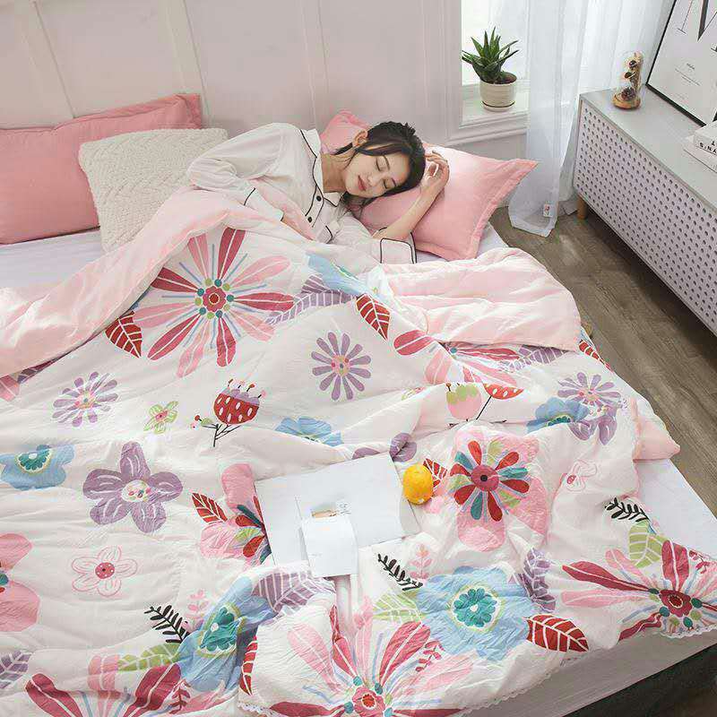 Wechat business national trend new cotton washed cotton summer cooling quilt, air conditioner quilt, summer thin quilt gift, one-piece consignment Application Scenario