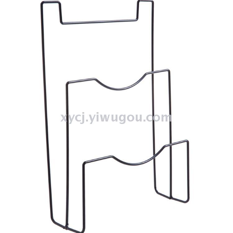 Entrepreneurial iron art door back pot lid rack, non-drilling pot lid storage hanging rack, kitchen cutting board draining rack, storage rack details Picture
