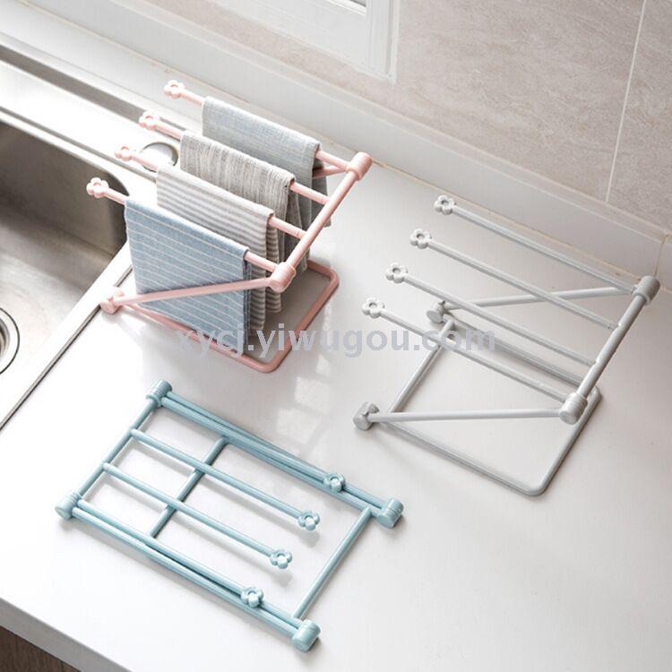 Collapsible vertical towel kitchen towel hanger