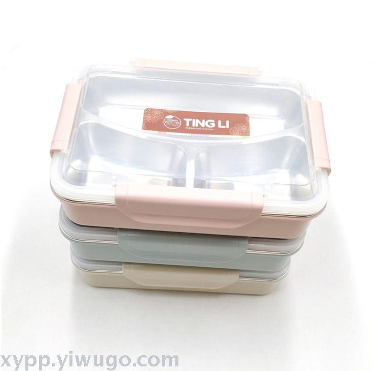 304 stainless steel lunch box, compartmentalized plate, lunch box, children's and students' bento box, lunch box, large-capacity compartmentalized lunch box Item Picture