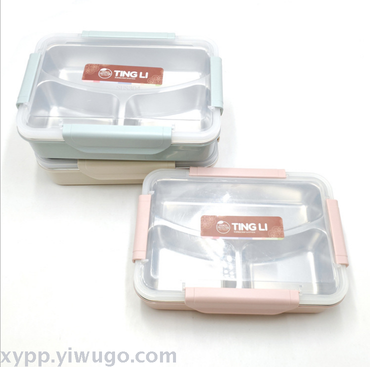 304 stainless steel lunch box, compartmentalized plate, lunch box, children's and students' bento box, lunch box, large-capacity compartmentalized lunch box Application Scenario