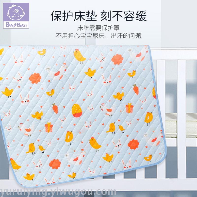 52*75 baby diaper pad, breathable and washable, milk thread diaper pad, cartoon leak-proof yoga pad, baby care pad details Picture