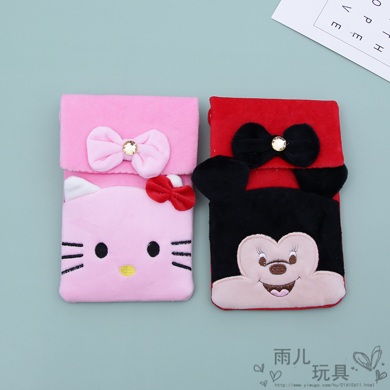 Plush bag, children's cute iron-buckle small bag, flip cover embroidered mobile phone bag, single-layer crossbody bag, children's plush bag Specification image