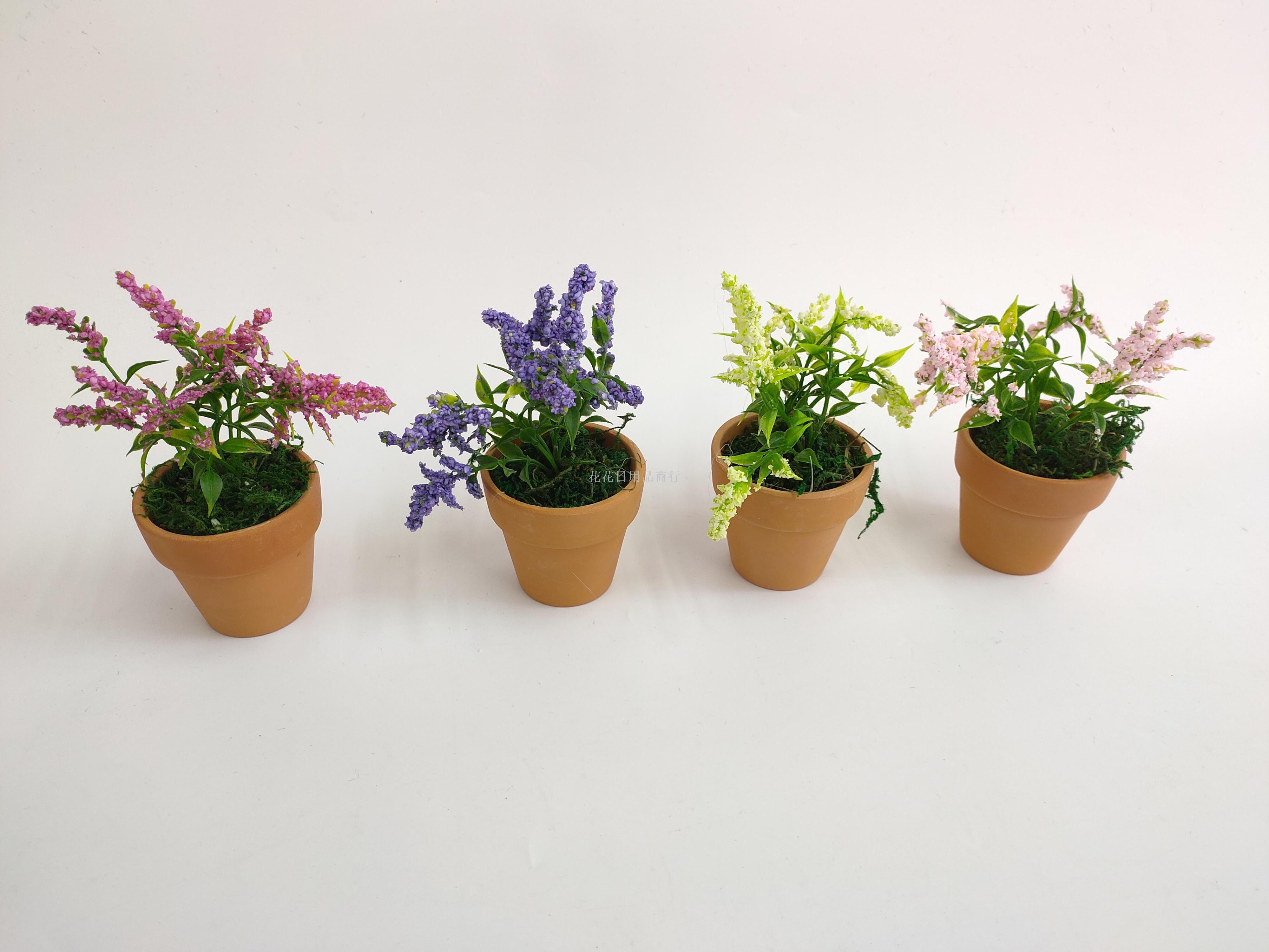 New coffee pot bottom lavender imitation flower small bonsai fake flower plastic flower decoration
