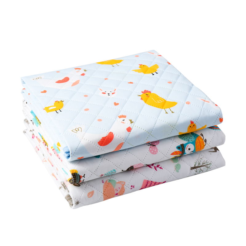Foreign trade baby diaper pad 75*100 breathable and washable embossed diaper pad Cartoon leak-proof baby care pad Specification image