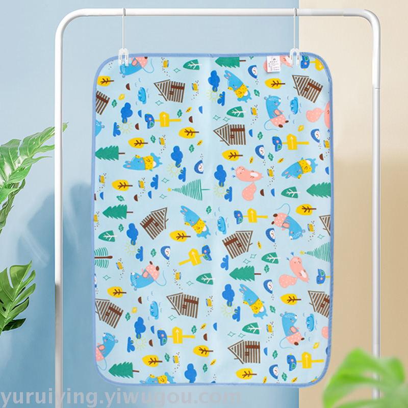 Foreign trade baby diaper pads are breathable and washable, double-sided milk thread diaper pads, cartoon leak-proof baby care pads Item Picture