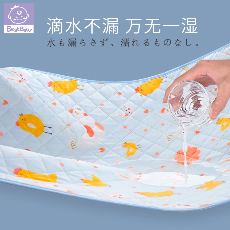 Foreign trade baby diaper pad 75*100 breathable and washable embossed diaper pad Cartoon leak-proof baby care pad details Picture