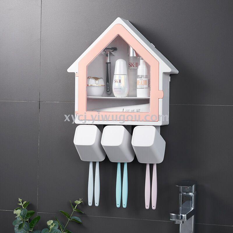 House-shaped toothbrush holder