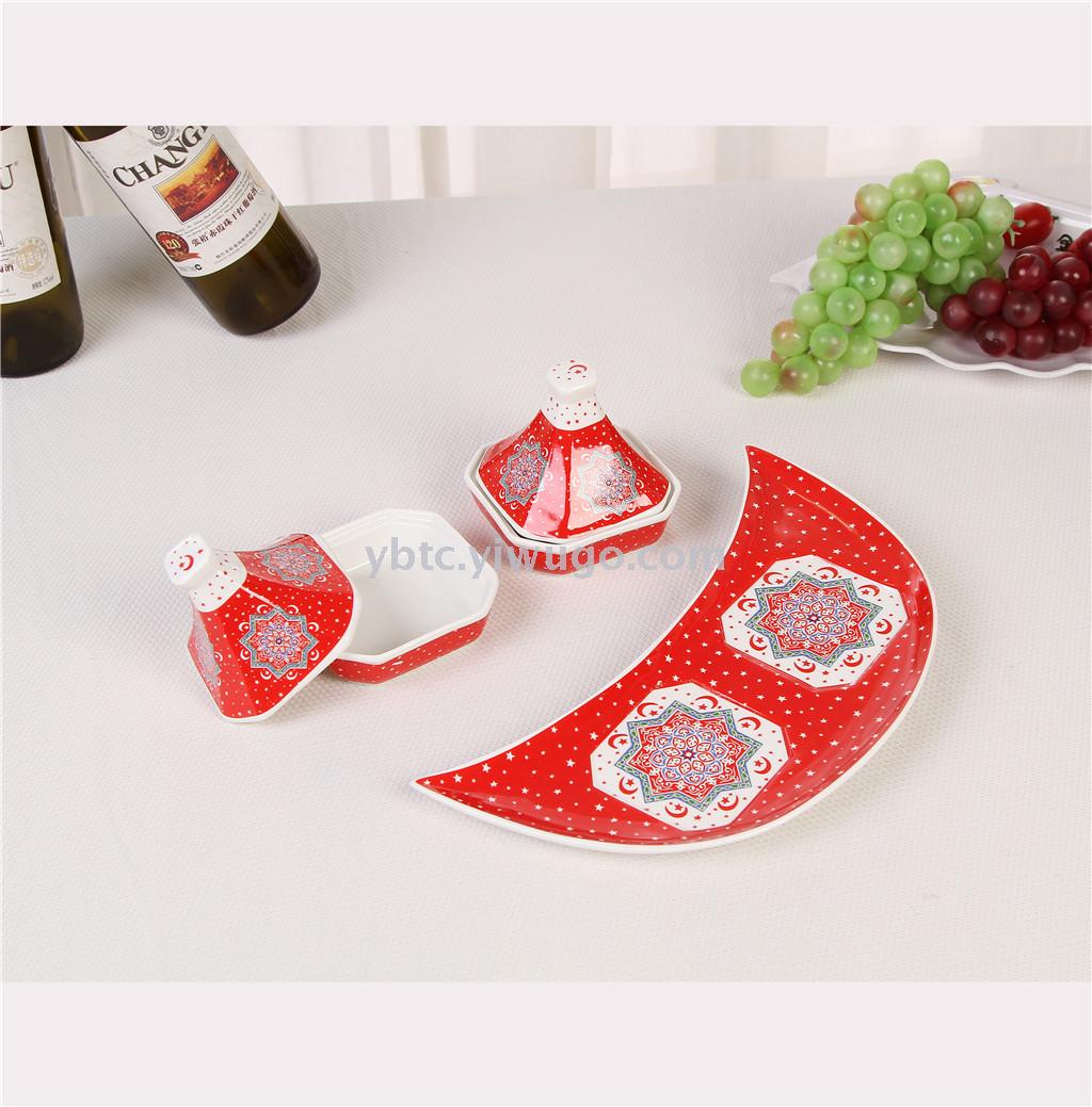 New bone China gold high temperature resistant ceramic dry fruit plate decoration can be detachable combination creative multi-functional daily gift Application Scenario
