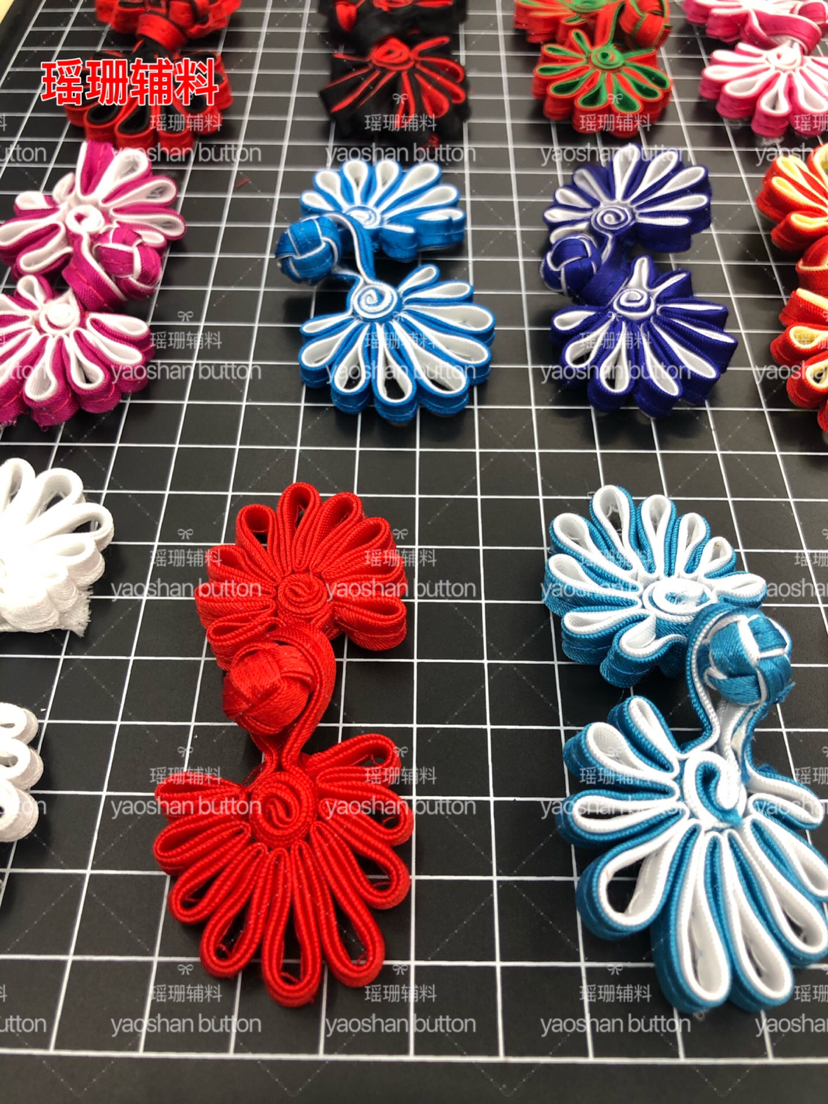 Button. Cheongsam button. Accessories for Chinese knot wedding invitations. Tang suits and Hanfu Specification image