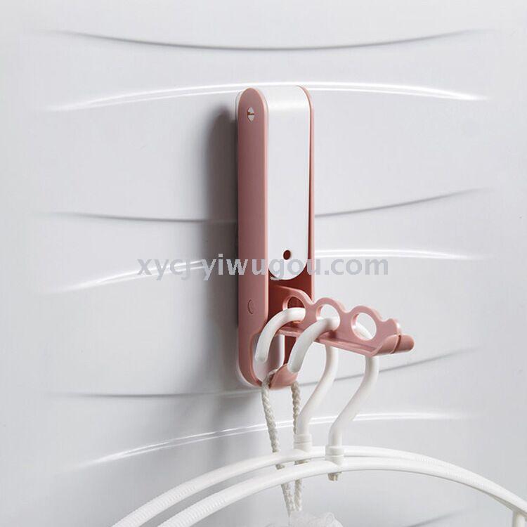 Wall-mounted washing machine hanger storage rack without drilling holes