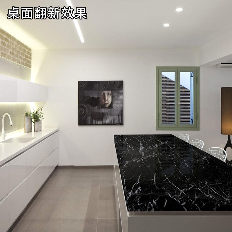 自粘大理石贴纸厨房灶台防油烟贴纸