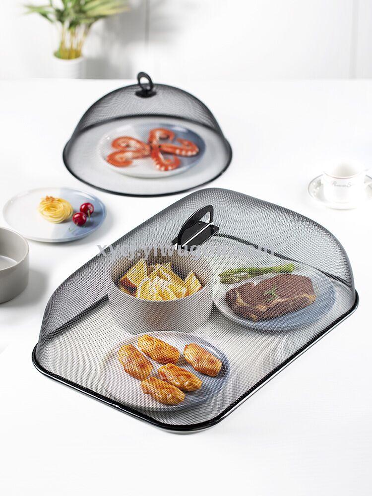 Black wrought iron table cover Fly proof food cover Household vegetable cover Table cover dust cover food cover