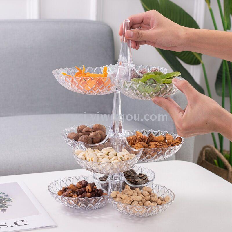 The creative European-style transparent fruit plate is made of plastic and can be stacked in multiple layers Application Scenario