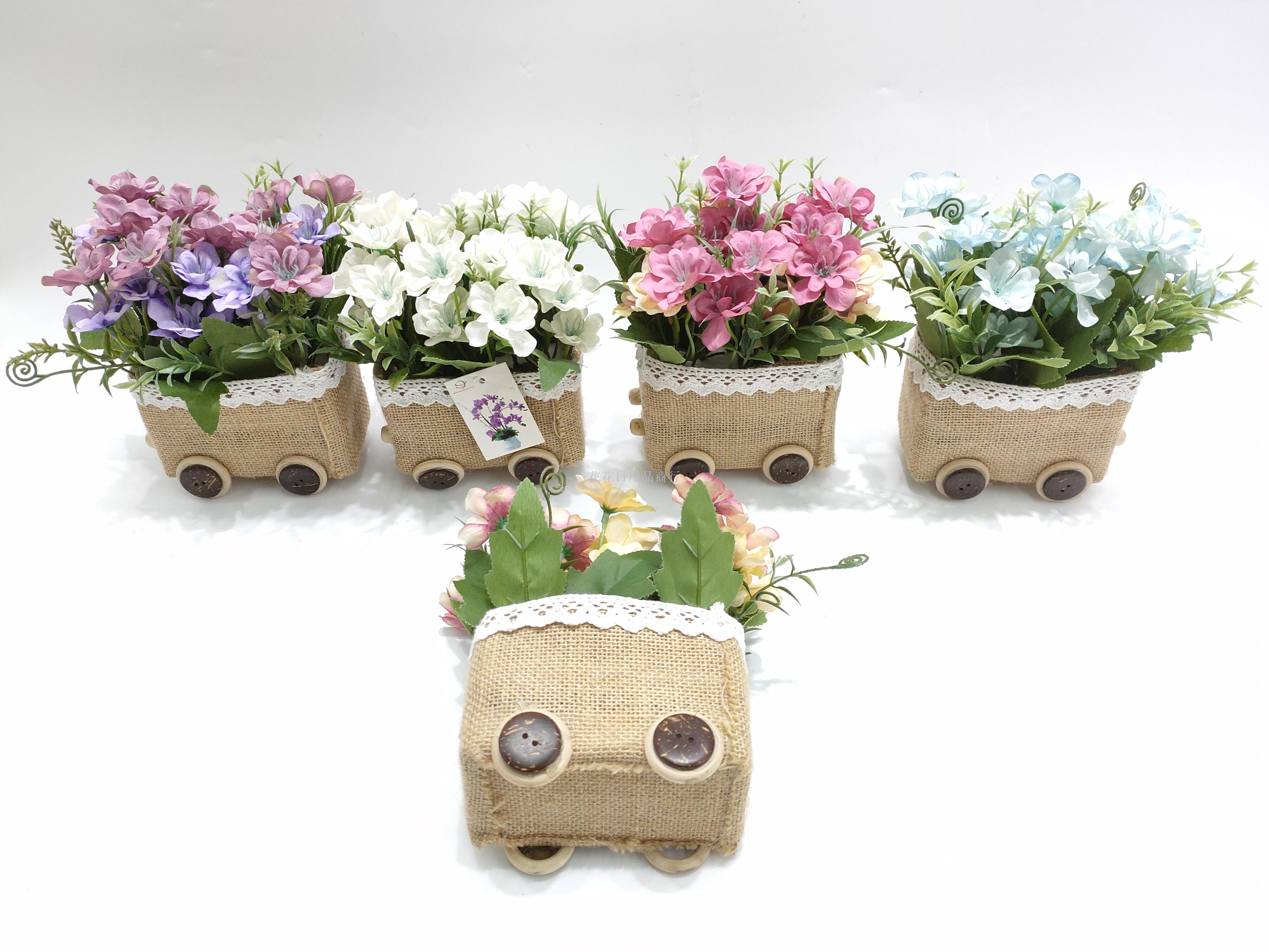 New mesh basin silk flower series simulation flowers bonsai office decoration decoration fake flowers