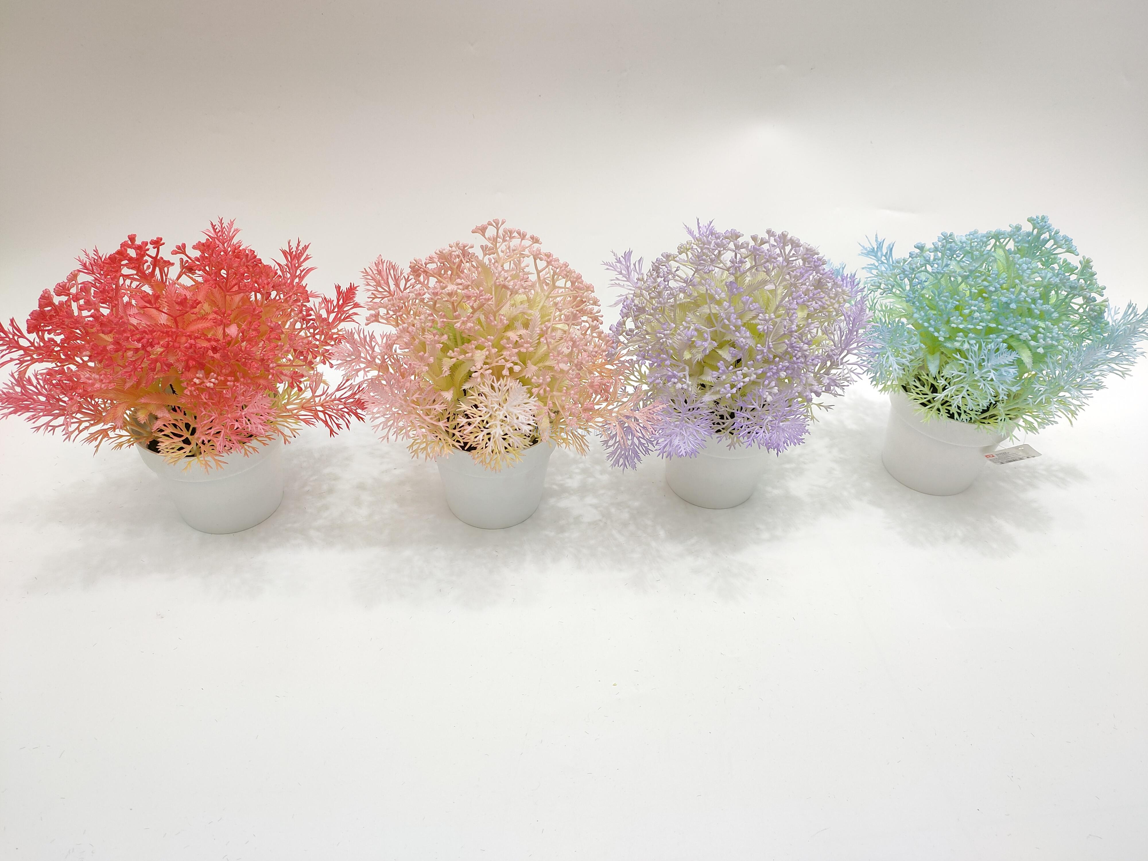 新款白色盆彩色绿值春色系列仿真花盆景彩色礼物搭配