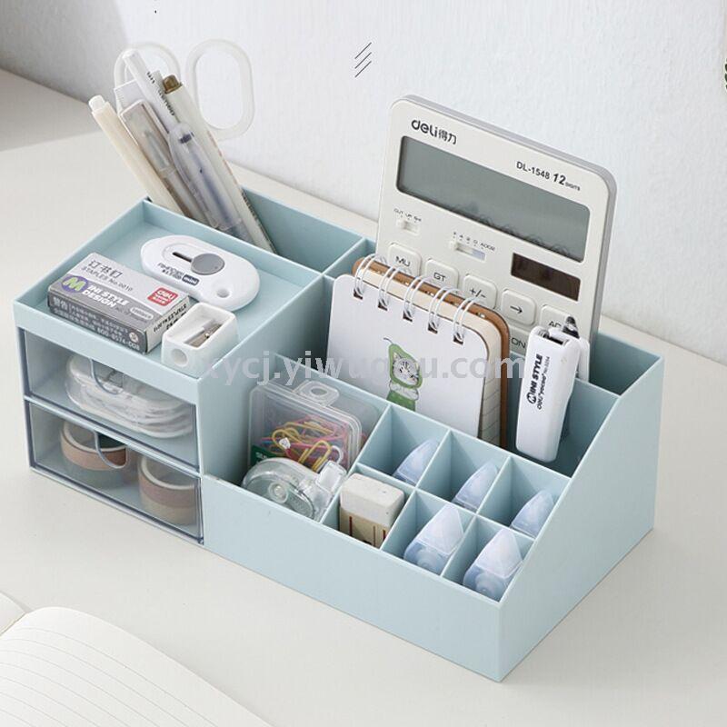 Multi-functional desktop cosmetic storage box with compartments and drawers details Picture