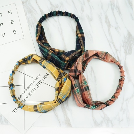 Wholesale of new retro-style sub-hair bands for Korean women with thick cross knots for face washing and makeup details Picture