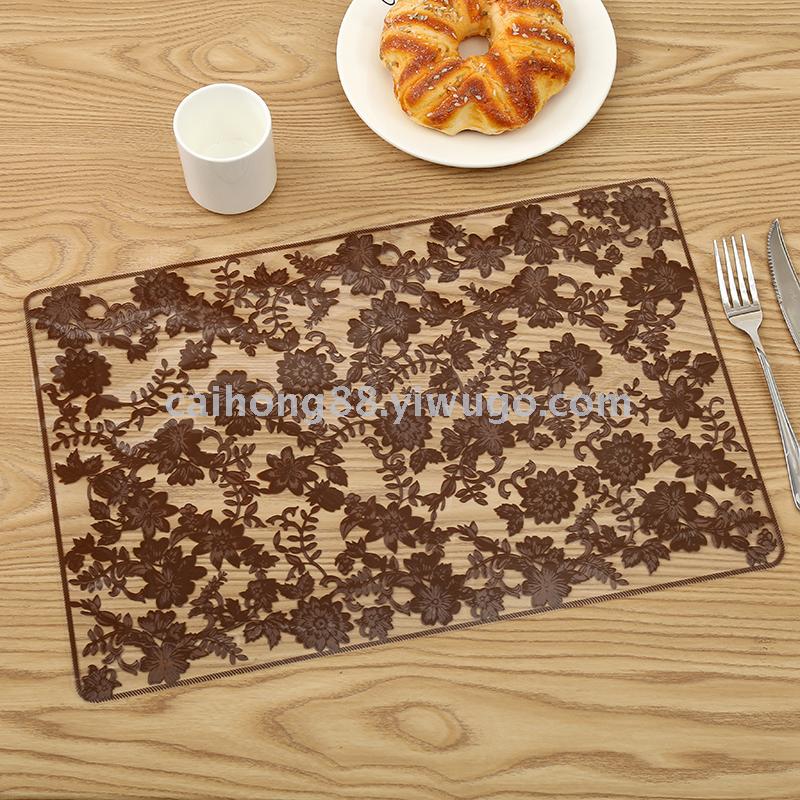 Simple Nordic-style table mat, hollowed-out PVC thickened Western table mat, waterproof, anti-slip and heat-insulating Chinese table mat, customizable Specification drawing