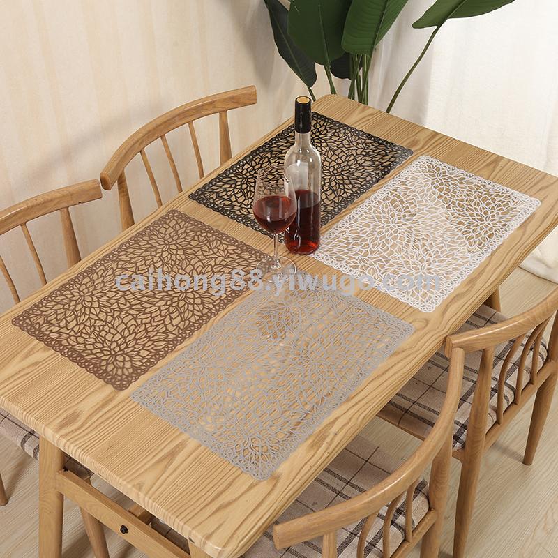 Simple Nordic-style table mat, hollowed-out PVC thickened Western table mat, waterproof, anti-slip and heat-insulating Chinese table mat, customizable Item Picture