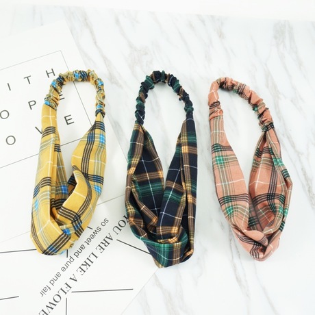 Wholesale of new retro-style sub-hair bands for Korean women with thick cross knots for face washing and makeup full figure