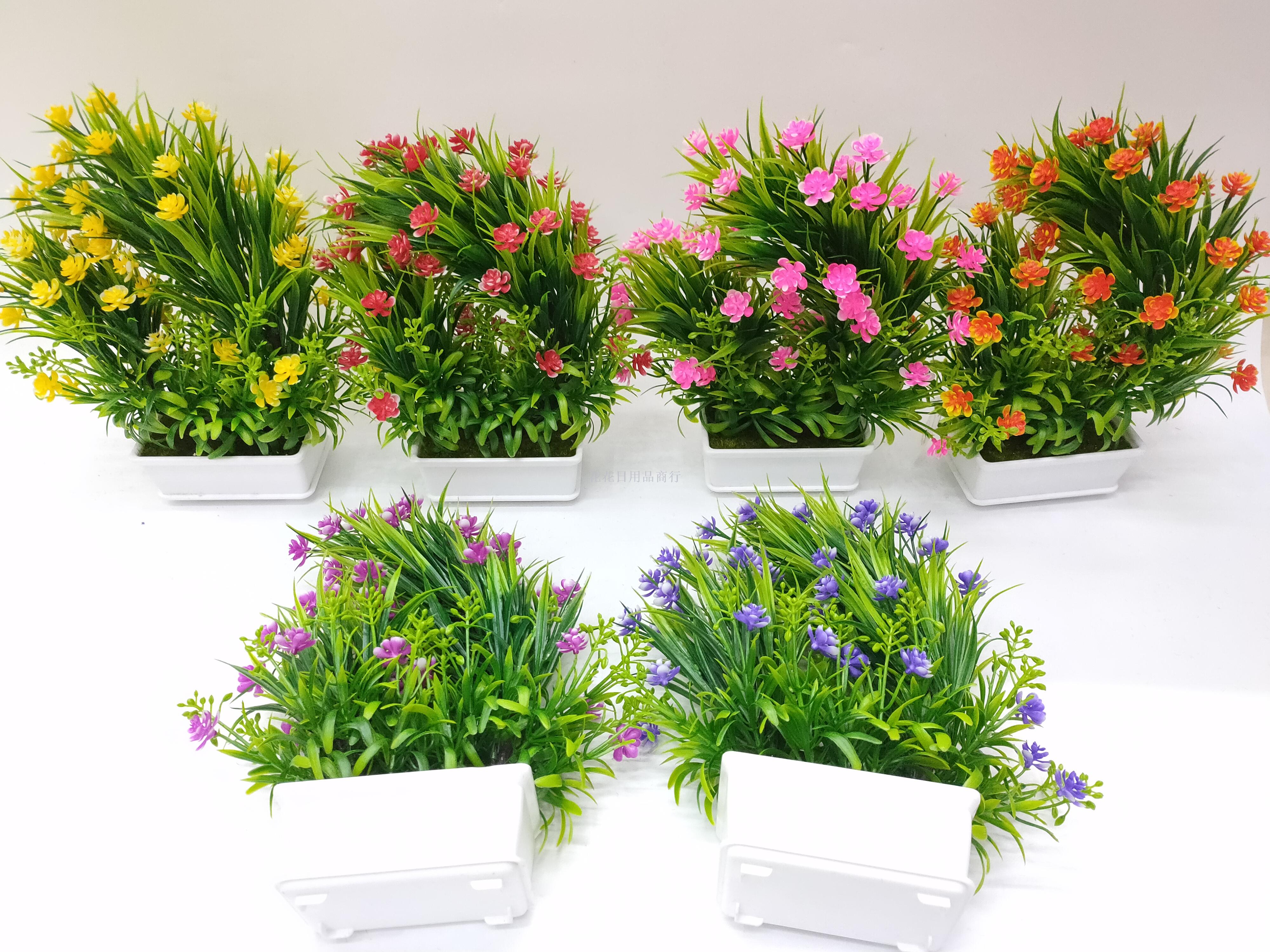 新款白色盆小荷花仿真盆栽假花阳台装饰品摆件塑料花