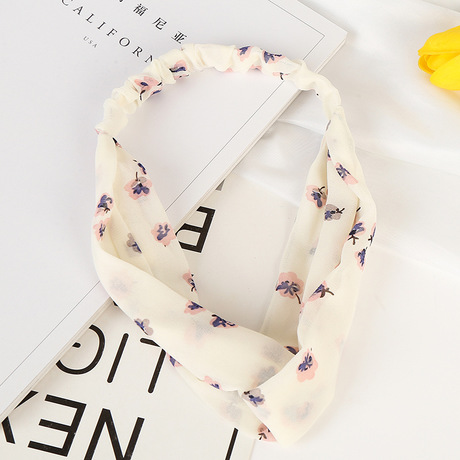 Simple and retro Korean-style printed facial mask, loose and tight interlaced hair accessories and headwear factory direct sales in stock details Picture