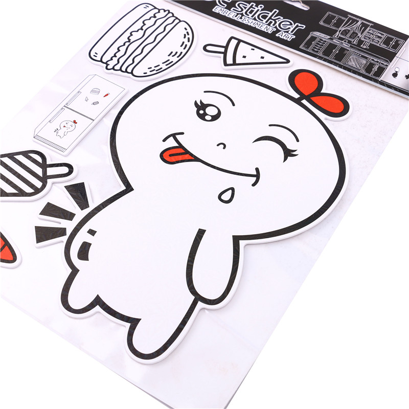 Refrigerator stickers, creative kitchen furniture renovation and transformation decorations, waterproof self-adhesive removable cute stickers Application Scenario