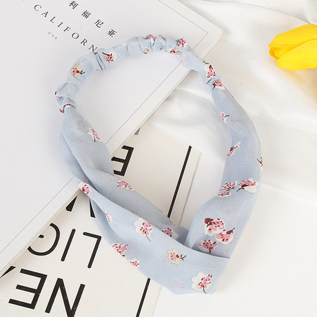 Simple and retro Korean-style printed facial mask, loose and tight interlaced hair accessories and headwear factory direct sales in stock Specification drawing