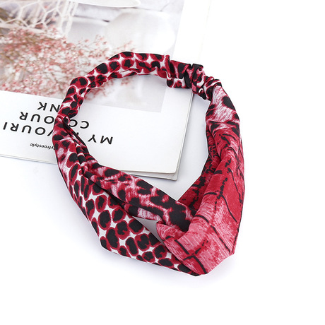 Cross-border e-commerce supply manufacturer offers European and American fashion fabric cross-ribbed headbands, hair bands, leopard print hair bands and headwear in stock details Picture