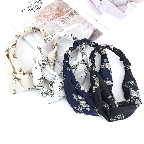 Korean spring and summer loose and tight cross-woven chiffon hair bands, ladies' hair bands, bangs, wide edges, yoga exercise face wash headbands, hair accessories full figure
