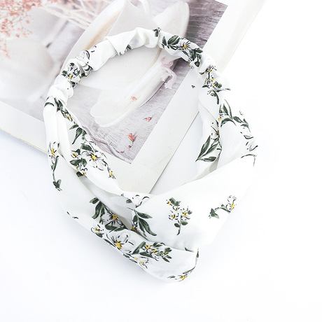 Korean spring and summer loose and tight cross-woven chiffon hair bands, ladies' hair bands, bangs, wide edges, yoga exercise face wash headbands, hair accessories Item Picture
