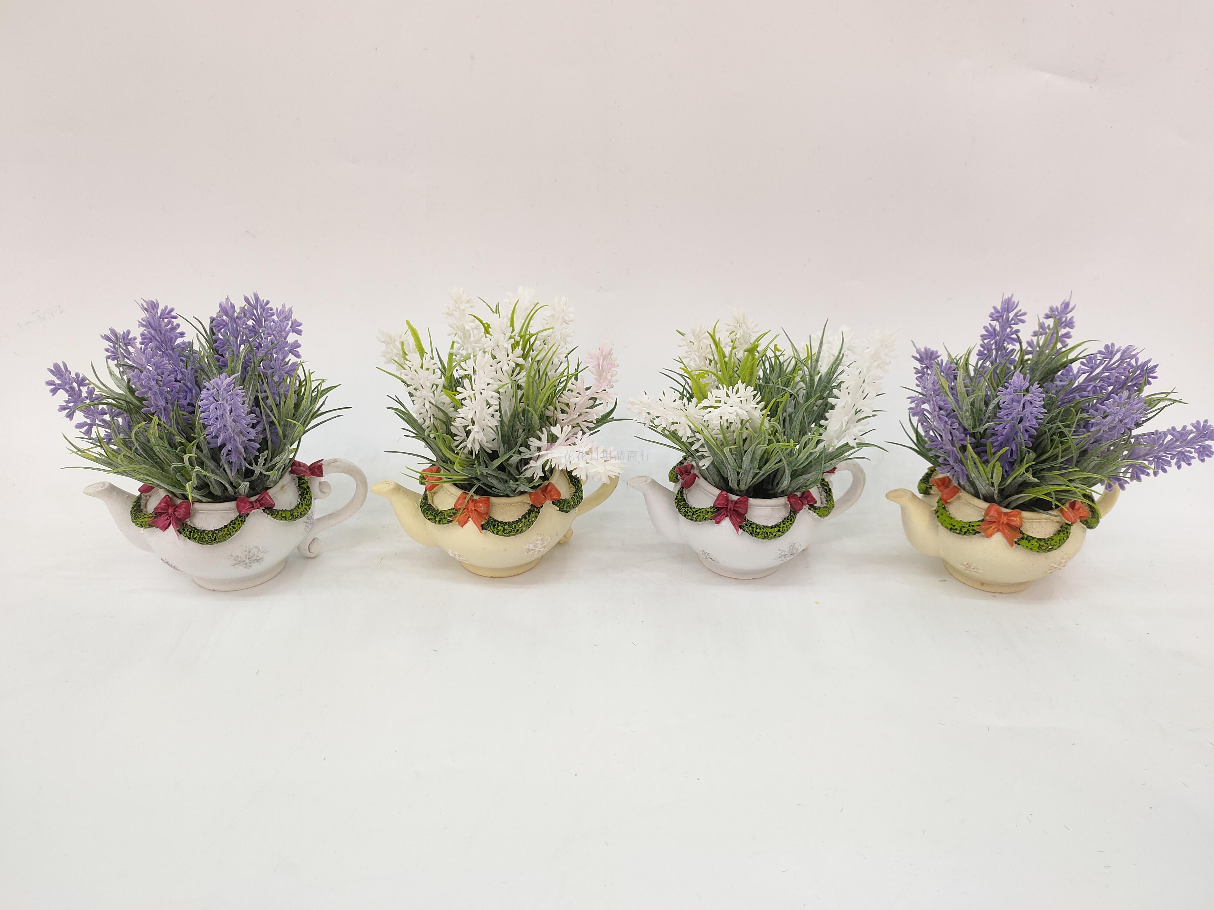 New resin basin lavender simulation flowers European style simulation plant fake flowers bonsai plastic flowers