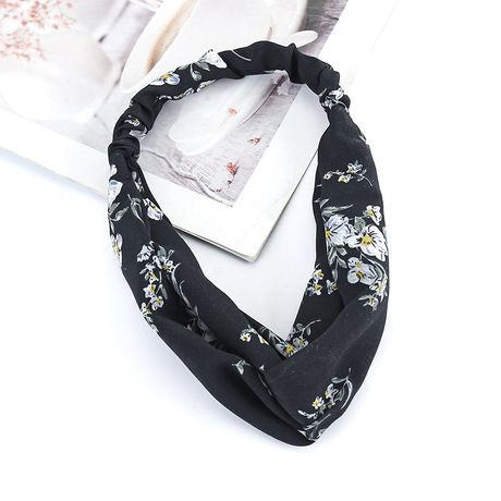 Korean spring and summer loose and tight cross-woven chiffon hair bands, ladies' hair bands, bangs, wide edges, yoga exercise face wash headbands, hair accessories details Picture