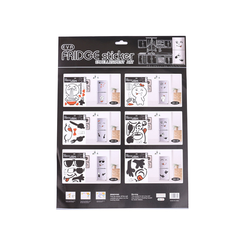 Refrigerator stickers, creative kitchen furniture renovation and transformation decorations, waterproof self-adhesive removable cute stickers Item Picture