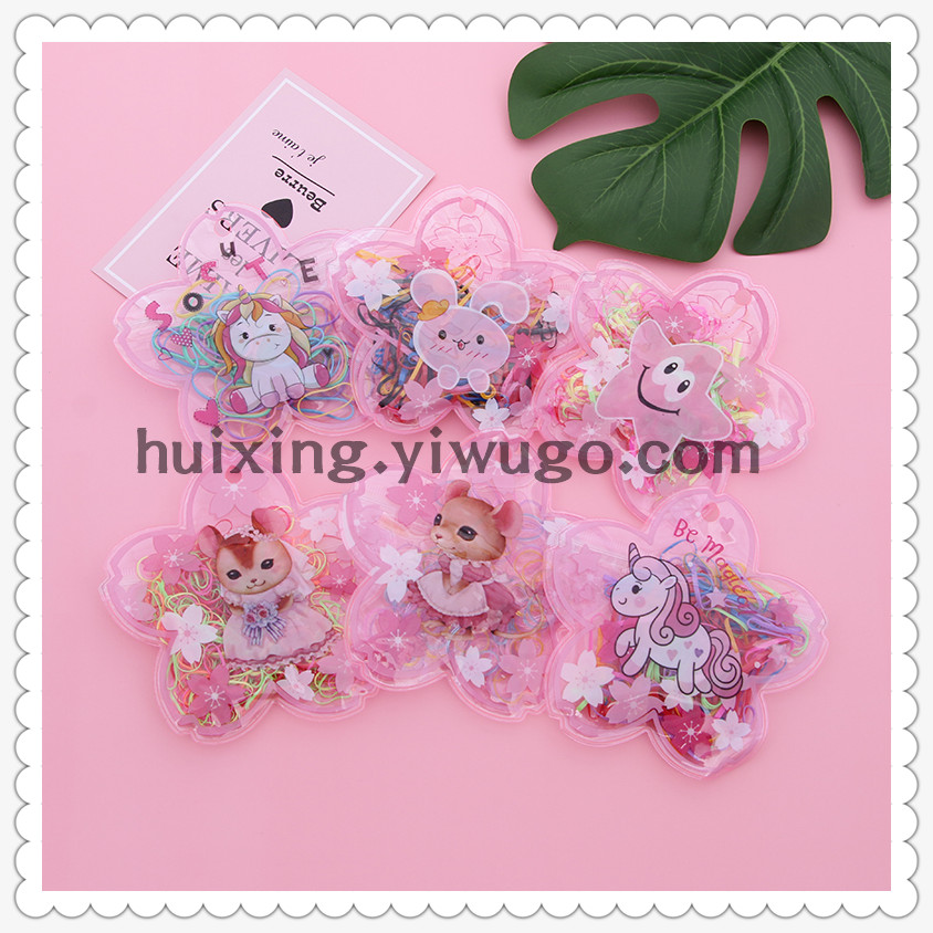 Disposable rubber band adult stretch candy color children's set cute zipper Wrap children's rubber band tied hair thumbnail