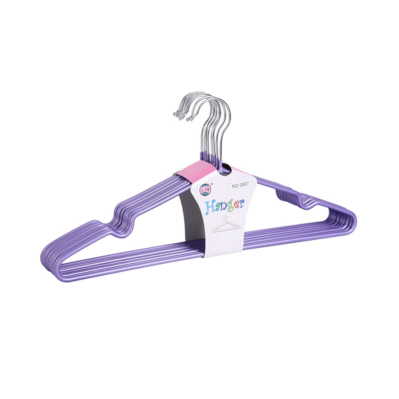 0857 Adult thickened impregnated anti-slip clothes rack, household grooved clothes hanger, seamless dry and wet dual-purpose clothes drying rack Item Picture