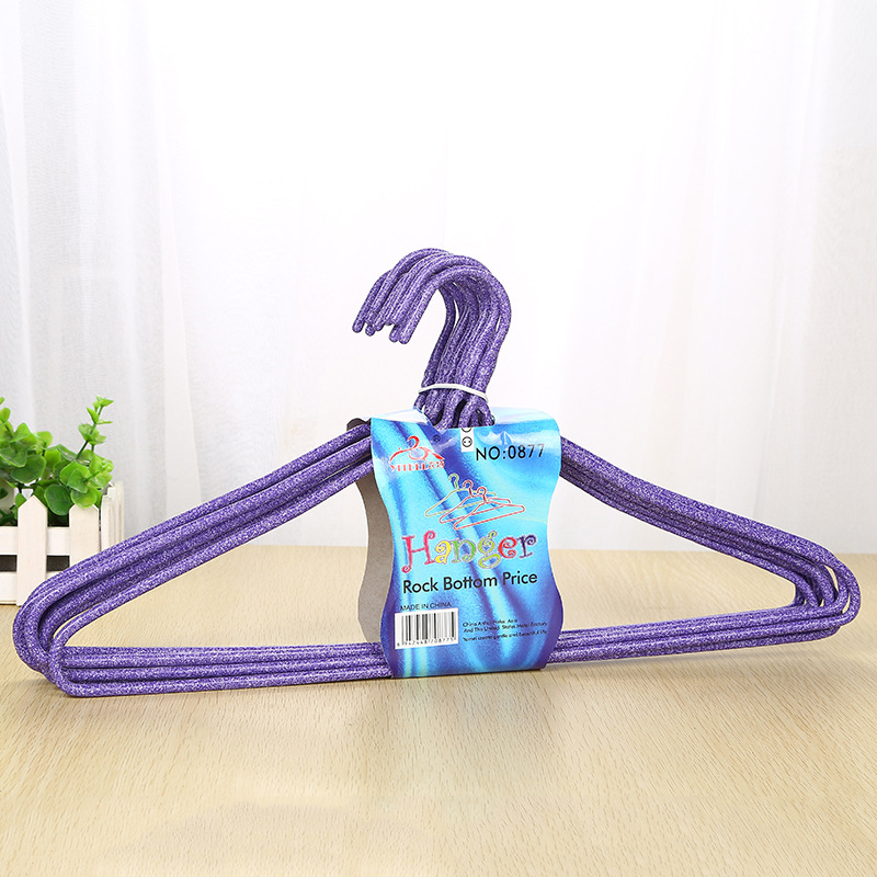 0877 Enlarged and thickened 46cm metal plastic-coated clothes rack, adult simple pattern anti-slip clothes drying rack wholesale Application Scenario