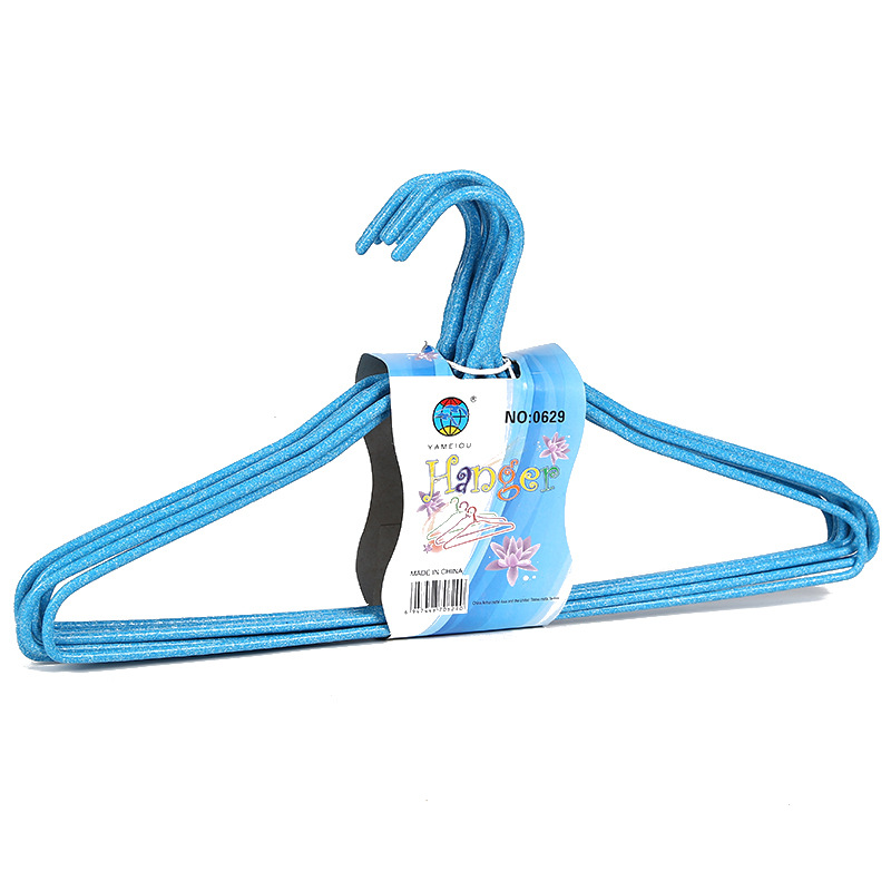 0629 46cm thick and thickened adult plastic-coated drying clothes hanger, household seamless multi-functional clothes hanger wholesale Item Picture