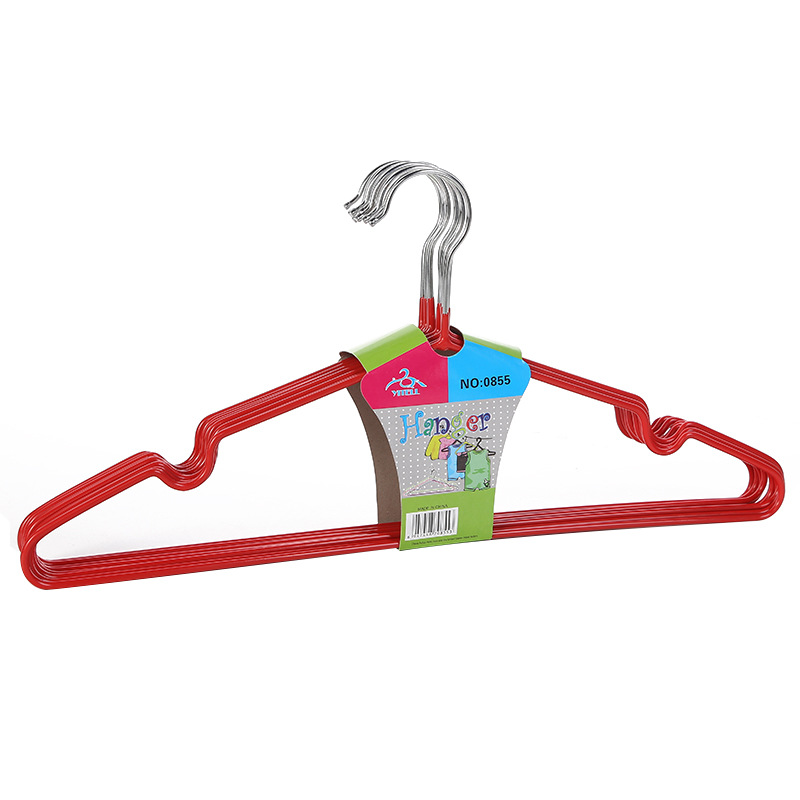 The 0855 new best-selling creative and simple candy-colored metal dipped plastic multi-functional grooved anti-slip hanger for home use Item Picture